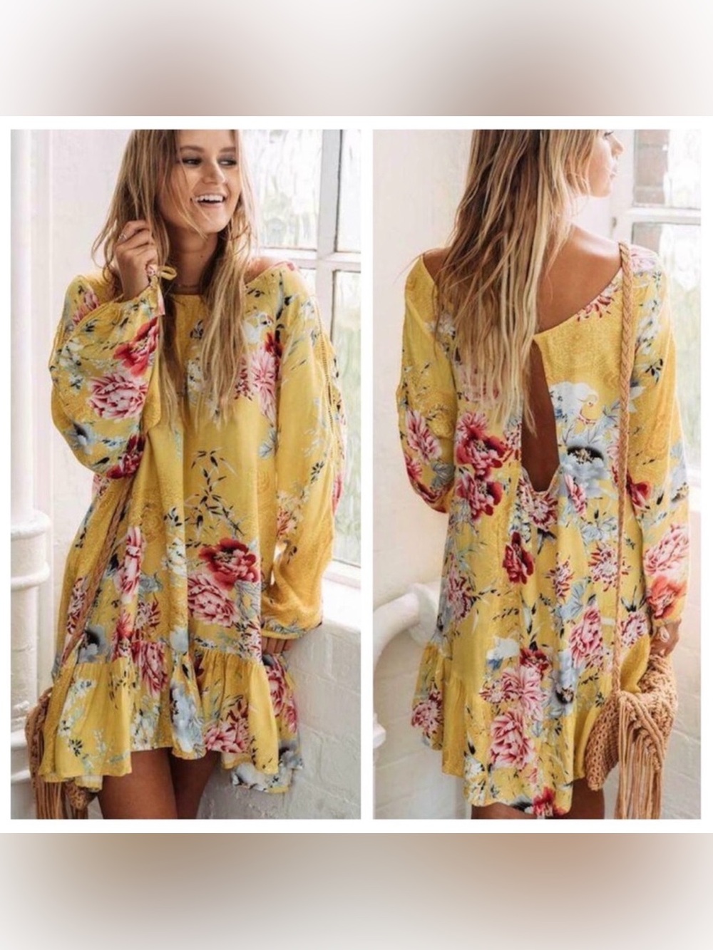 Anthropologie Jaase Summer Tunic Blouse Mini Dress Sunshine Floral Print Size XL